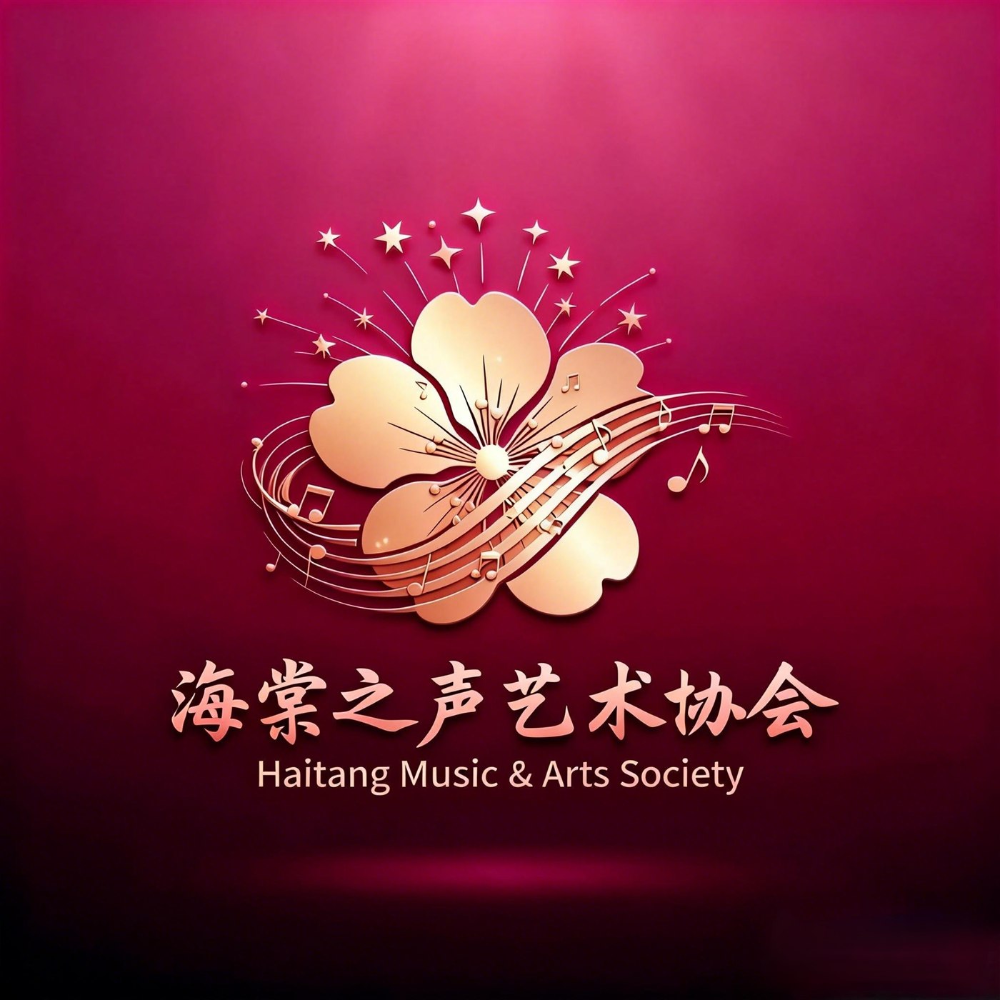 Haitang Music and Arts Society burgundy logo artwork